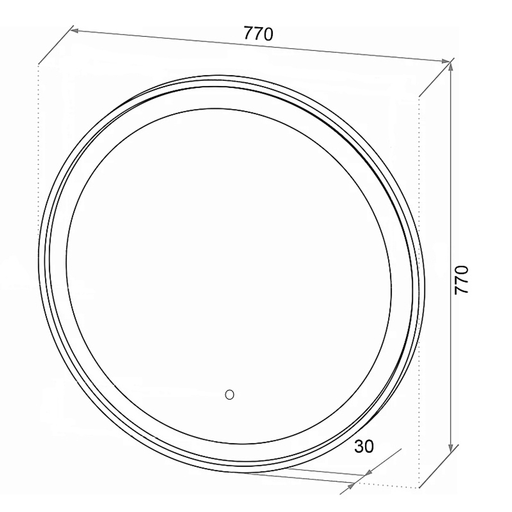 Зеркало Loranto РИО D770 круглое, с подсветкой, сенсорный выключатель с функцией диммера (CS00098011)