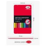 Карандаши цветные квадратные 12цв. Гамма, метал. пенал
