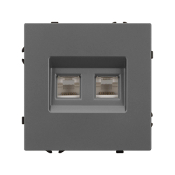 Механизм сдвоенной компьютерной розетки SCT-NOBE-MPC2-SFPL-GR (RJ-45, CAT6) (Arlight, -) 054315