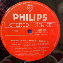 Винтажная виниловая пластинка LP Maurice Andre, Albinoni, Purcell, Vivaldi, Corelli, Handel Konig Der Trompete (Germany 1981)