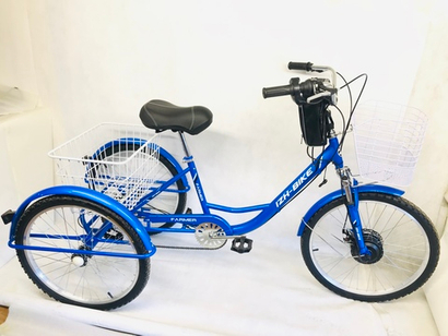 Взрослый грузовой велосипед-электровелосипед трицикл с корзиной