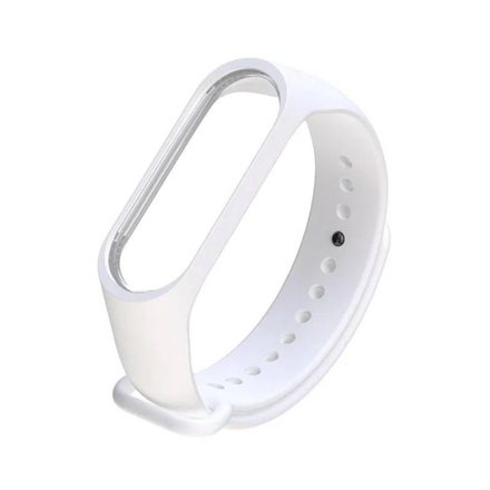 Силиконовый ремешок Xiaomi Mi Band 3/4, гладкий, белый