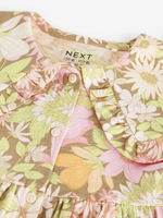 Платье с воротником для девочки Next E54-821, Хаки, Розовый