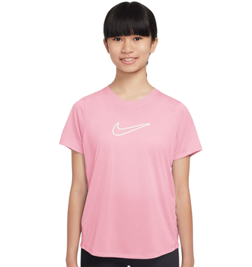 Футболка для мальчика теннисная Nike Kids One Fitted Dri-Fit Short Sleeve - med soft pink/white