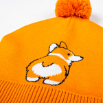 Шапка с помпоном "Корги", на подкладе