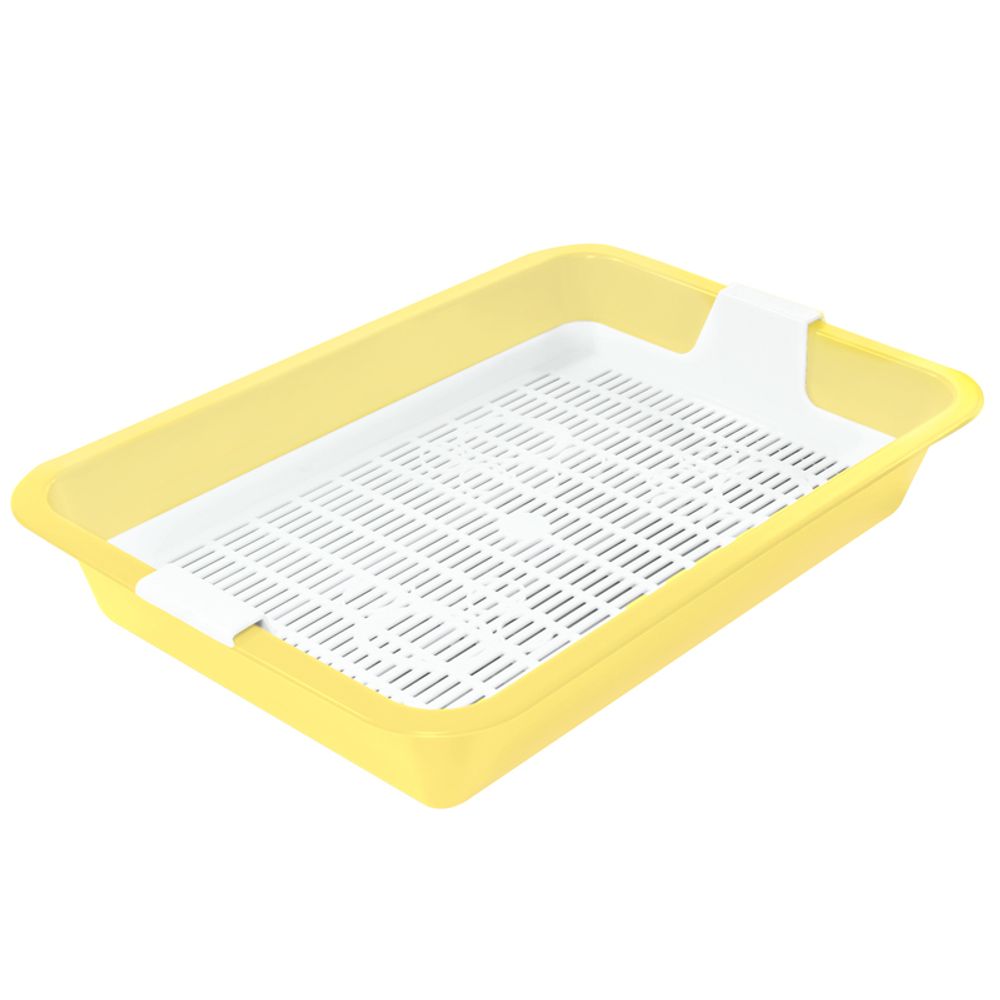 Туалет для кошек c сеткой мини "Барсик", желтый, 325*235*60мм, Gamma