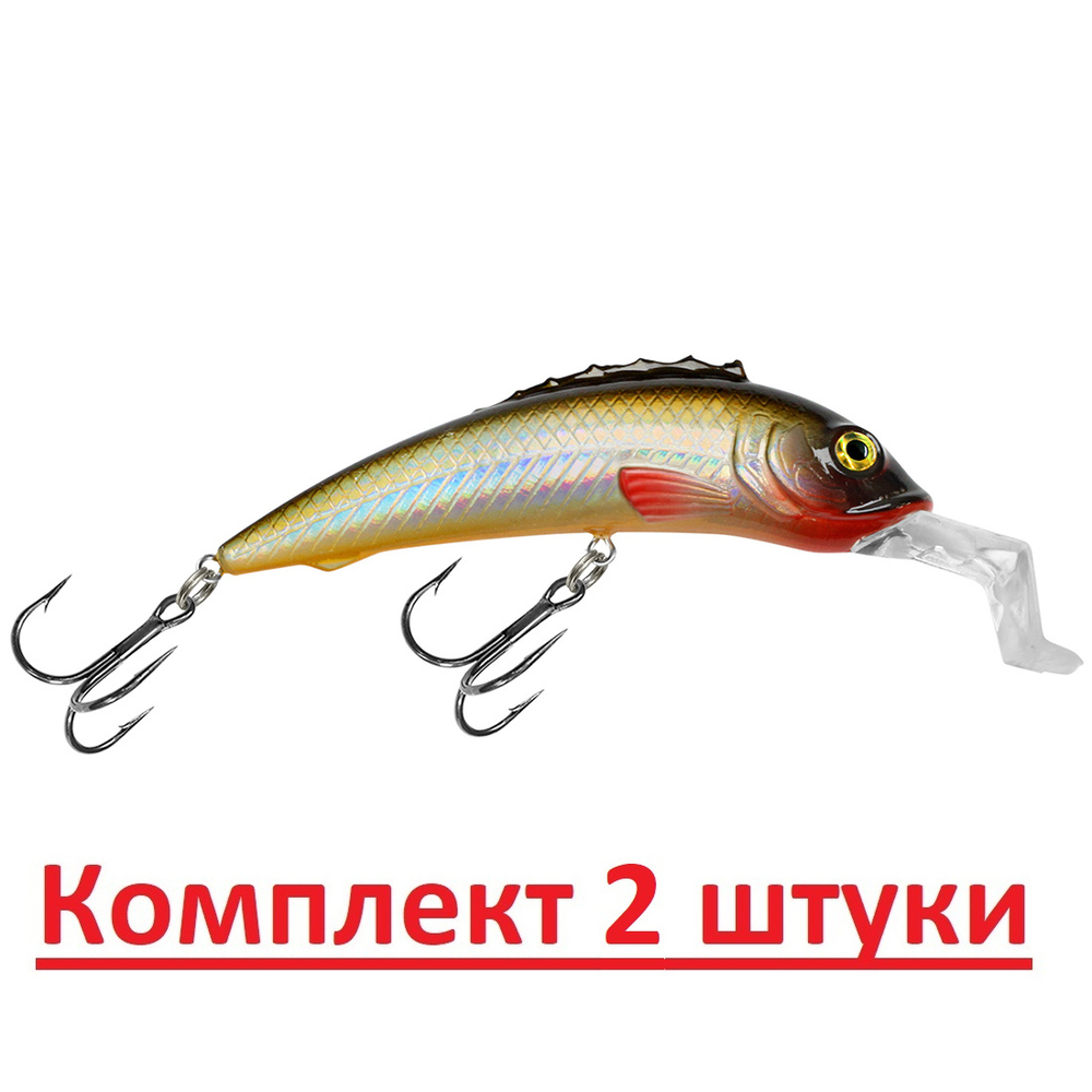 Воблер для рыбалки ЕРШ-2 102mm, цвет 014 (клоун), 1 штука