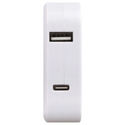 Разветвитель электрический ЭРА SPF-2-FL-USBC поворотный на 2 розетки + 2USB A+C 10А белый | Электротовары