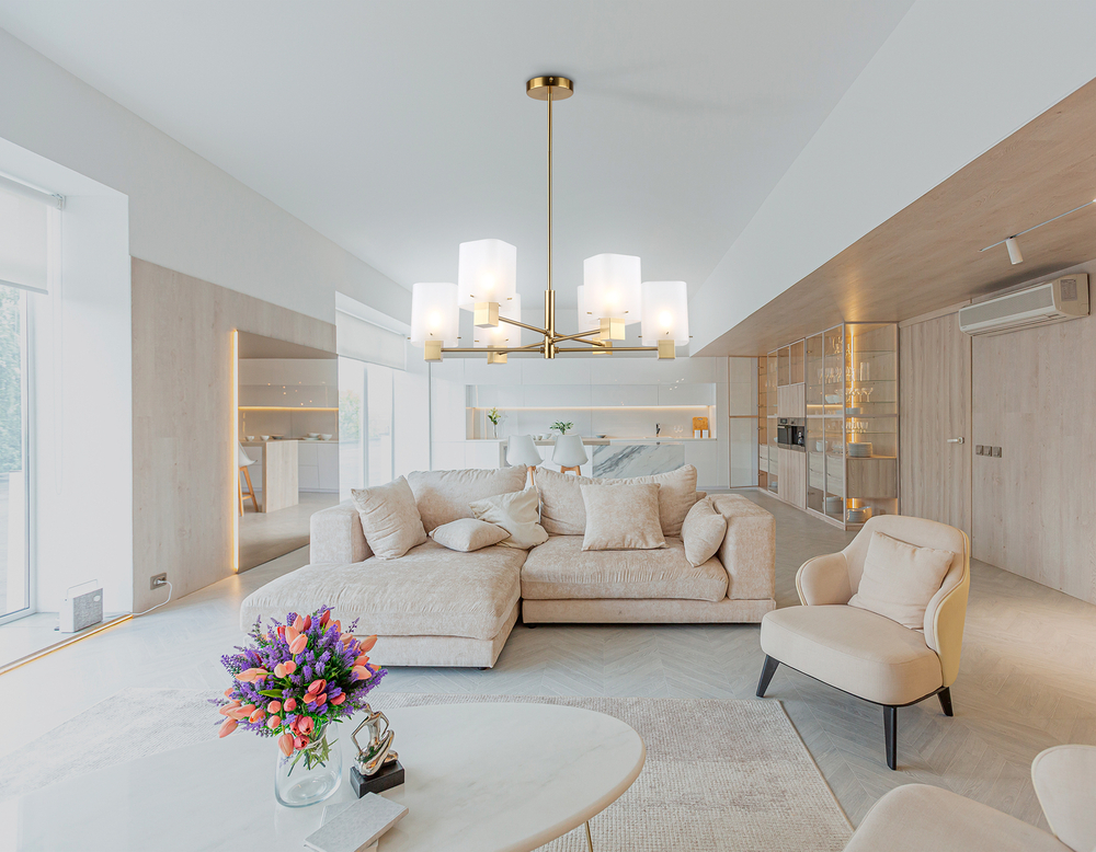 Светильник подвесной LH57031/6 BS/SM латунь/дымчатый E14/6 max 40W D690*690