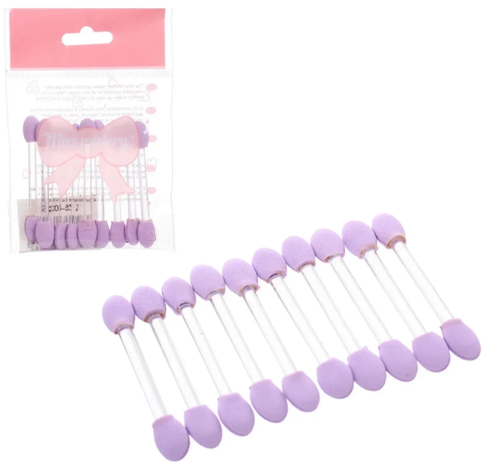 Аппликаторы для макияжа 10шт «ЭФФЕКТО», цвет фиолетовый, 6см