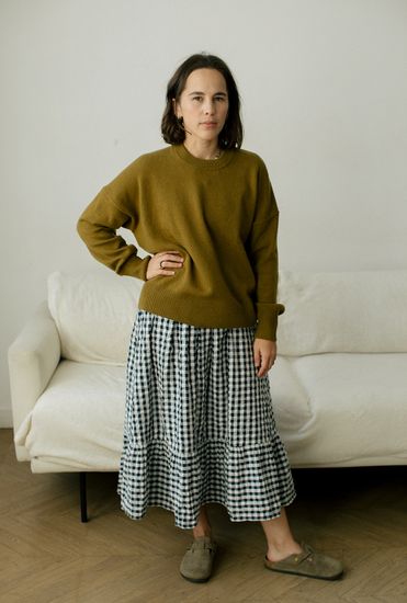 Джемпер Л.Т., 100% шерсть ягнёнка, цвет болотный.