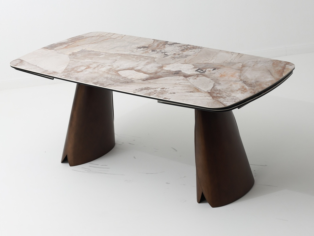 Стол М-City DISAUR Имберт (Imbert) 180 Патагония (Gloss Patagonia), керамика, Медный Брашированный