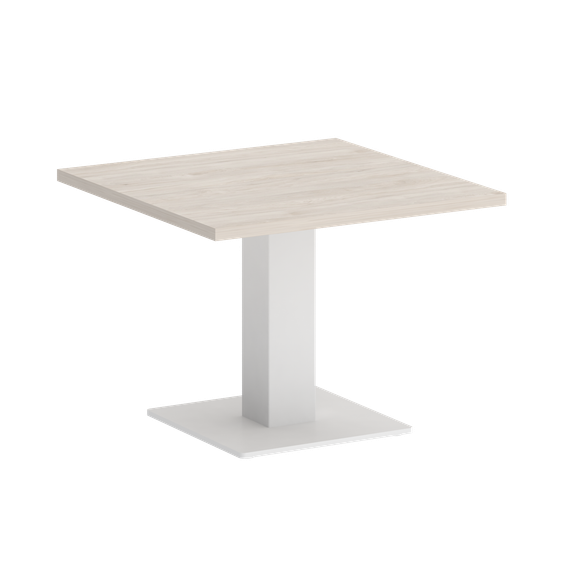 Home Office Стол журнальный квадратный VR.SP-5-60.2G Денвер Светлый/Металл Белый 600*600*453