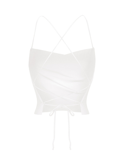 Блуза-топ драпированная из сатина с открытой спиной