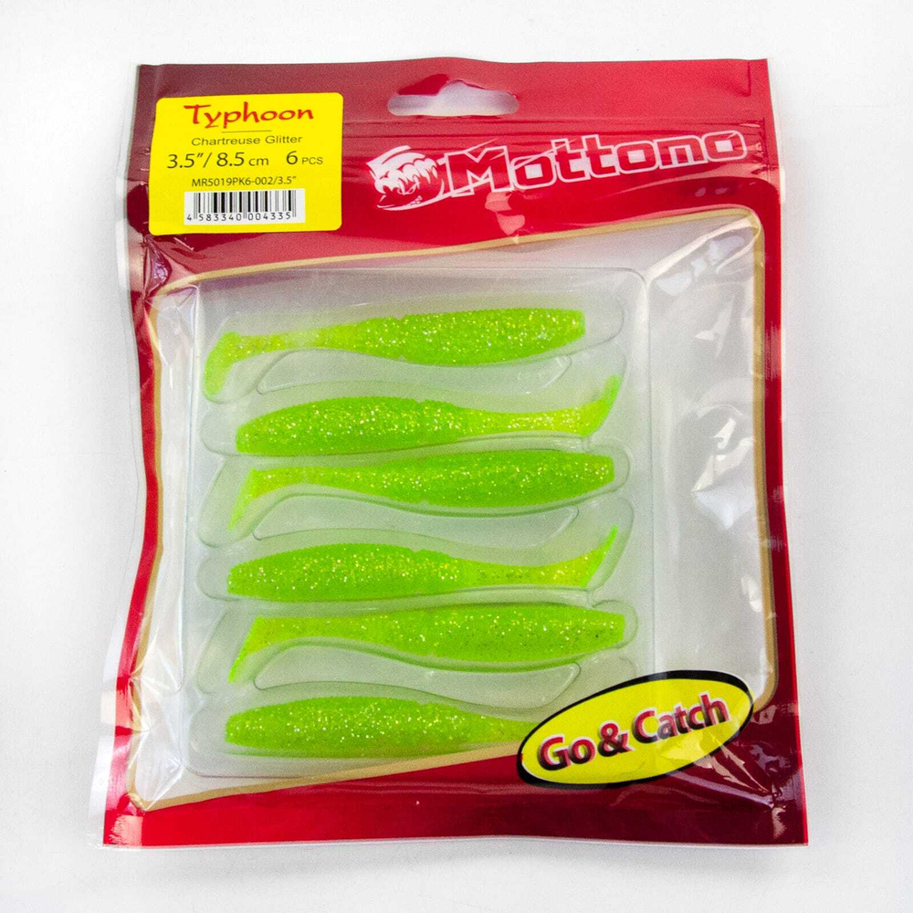 Виброхвост Mottomo Typhoon (85мм, 4гр), 6шт/уп