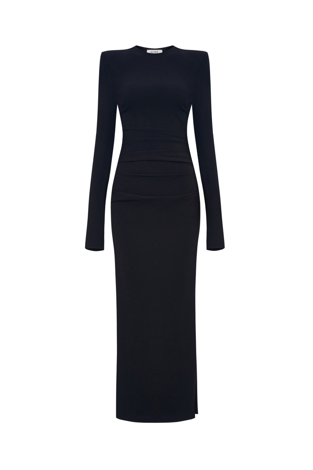 Драпированное платье макси с металлической молнией