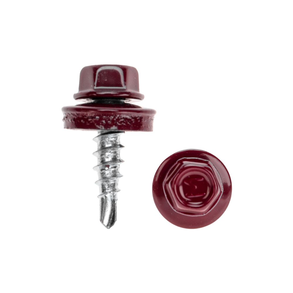 Саморез кровельный 4,8х19, окрашенный RAL 3005, короб (250 шт/уп) KRANZ