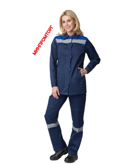 Костюм женский Весна-2 СОП NEW (тк.Смесовая,210) п/к, т.синий/васильковый