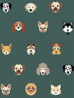 Постельное белье Сказка "Dogs /Жизель" 2-спальный  Наволочка 70х70 см 2 шт  Простынь на резинке 160х200 см  Пододеяльник 175х215 см , перкаль