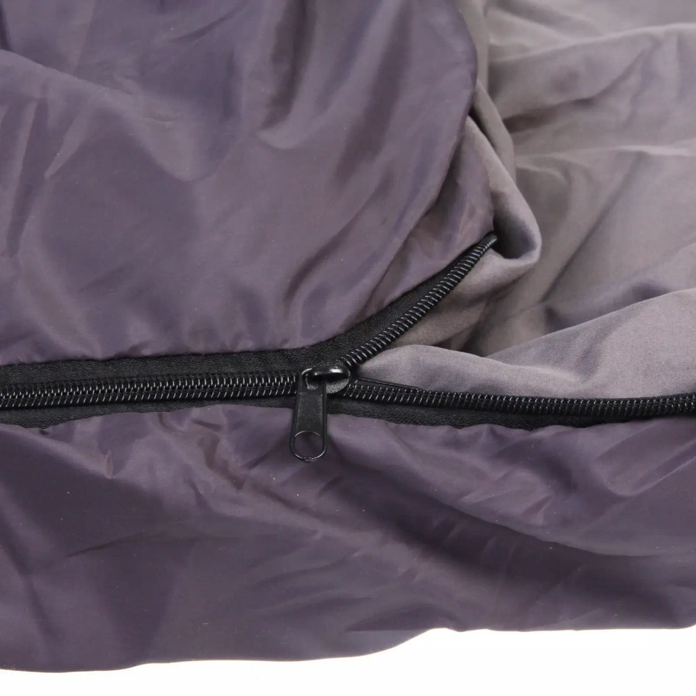 Спальник одеяло с капюшоном 220*85см 2000гр серо-зелёный +0С