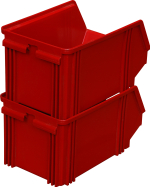Ящик сплошной 250×148×130 мм, объем 4.81 л., арт.: 7967, красный, код: 00565