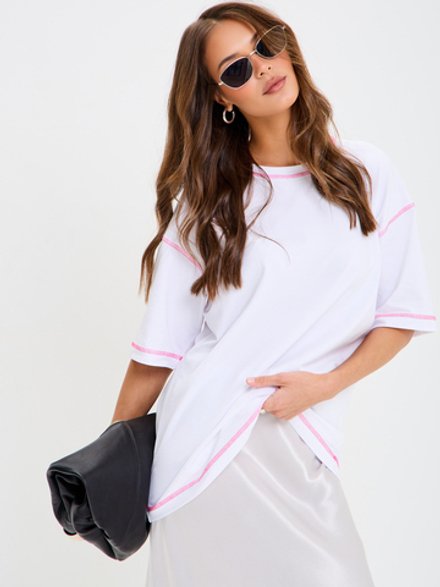 Оверсайз футболка с контрастной отделкой