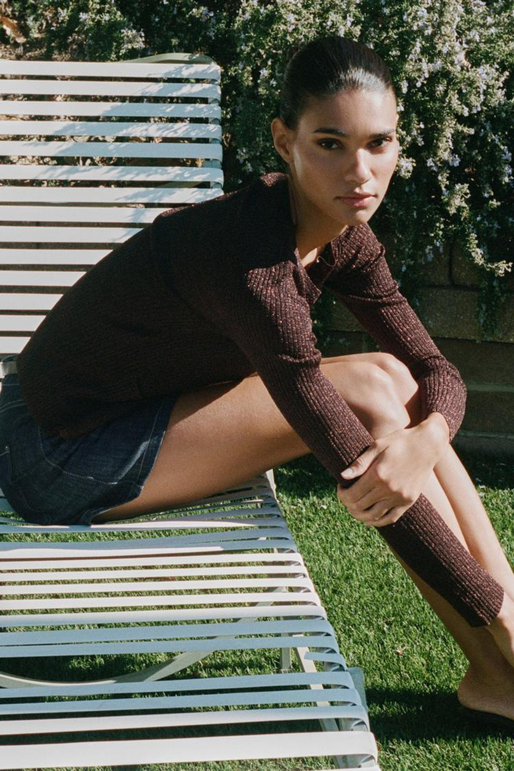 ZARA КАРДИГАН С МЕТАЛЛИЗИРОВАННОЙ НИТЬЮ, СВЕТЛО-КОРИЧНЕВЫЙ