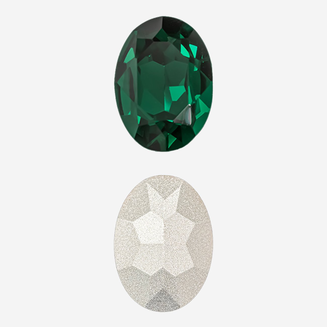 Кристалл Овал (Oval Fancy Stone), оттенок "Изумруд"/"Emerald", 18*13мм