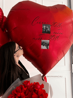 Набор на 14 февраля: фонтан из фольгированных сердец и сердце-гигант