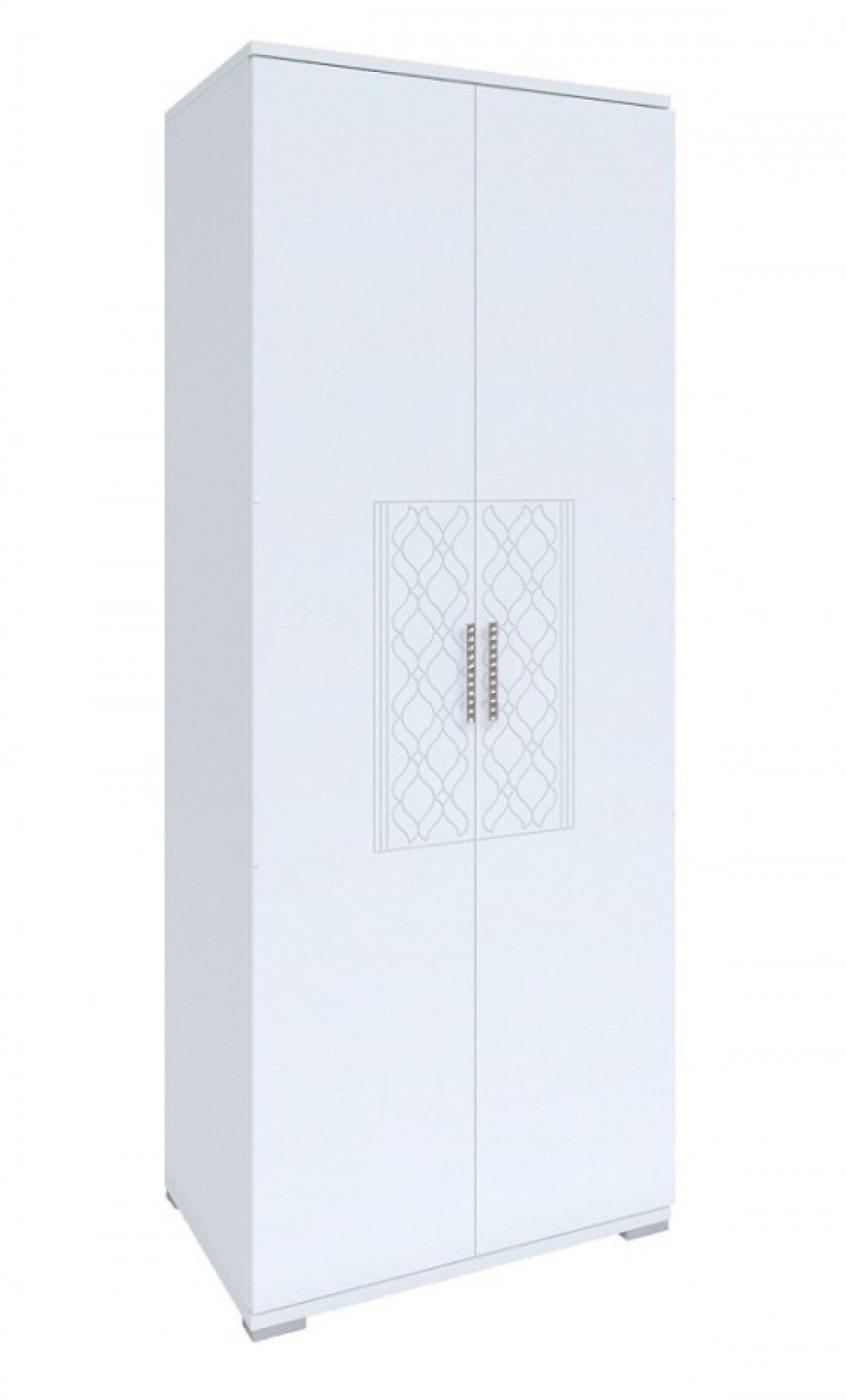 Шкаф для одежды распашной с зеркалом и полками Белый Поры Дерева/Белый Глянец, 130х51х222 см Тиффани RINNER мебельная фабрика