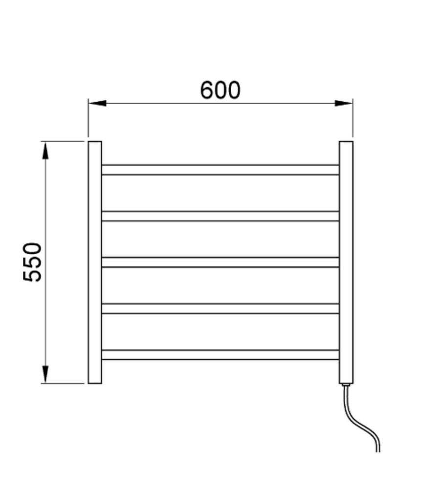 Полотенцесушитель глянцевый в выключателем 750х610х85 мм, 18003