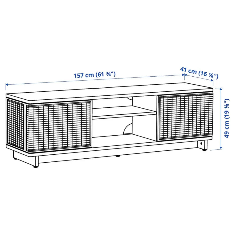 Тумба под ТВ- FRYKSÅS IKEA /ФРИКСОС ИКЕА, ротанг, 157х41х49 см