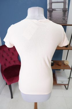 Футболка с принтом и пайетками 44 размер