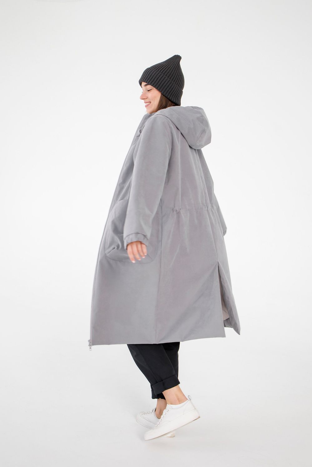 Плащ ko-ko-ko женский непромокаемый серый