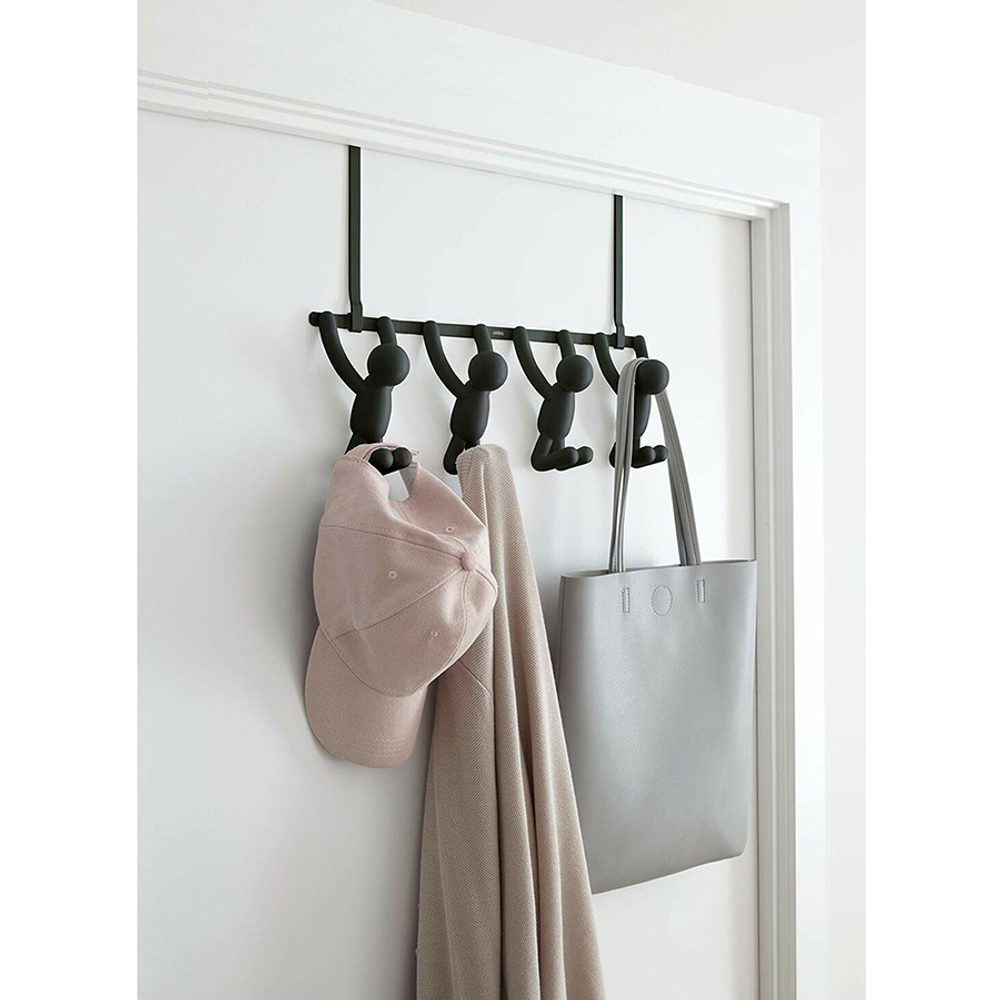 Вешалка надверная Buddy 4 крючка черная