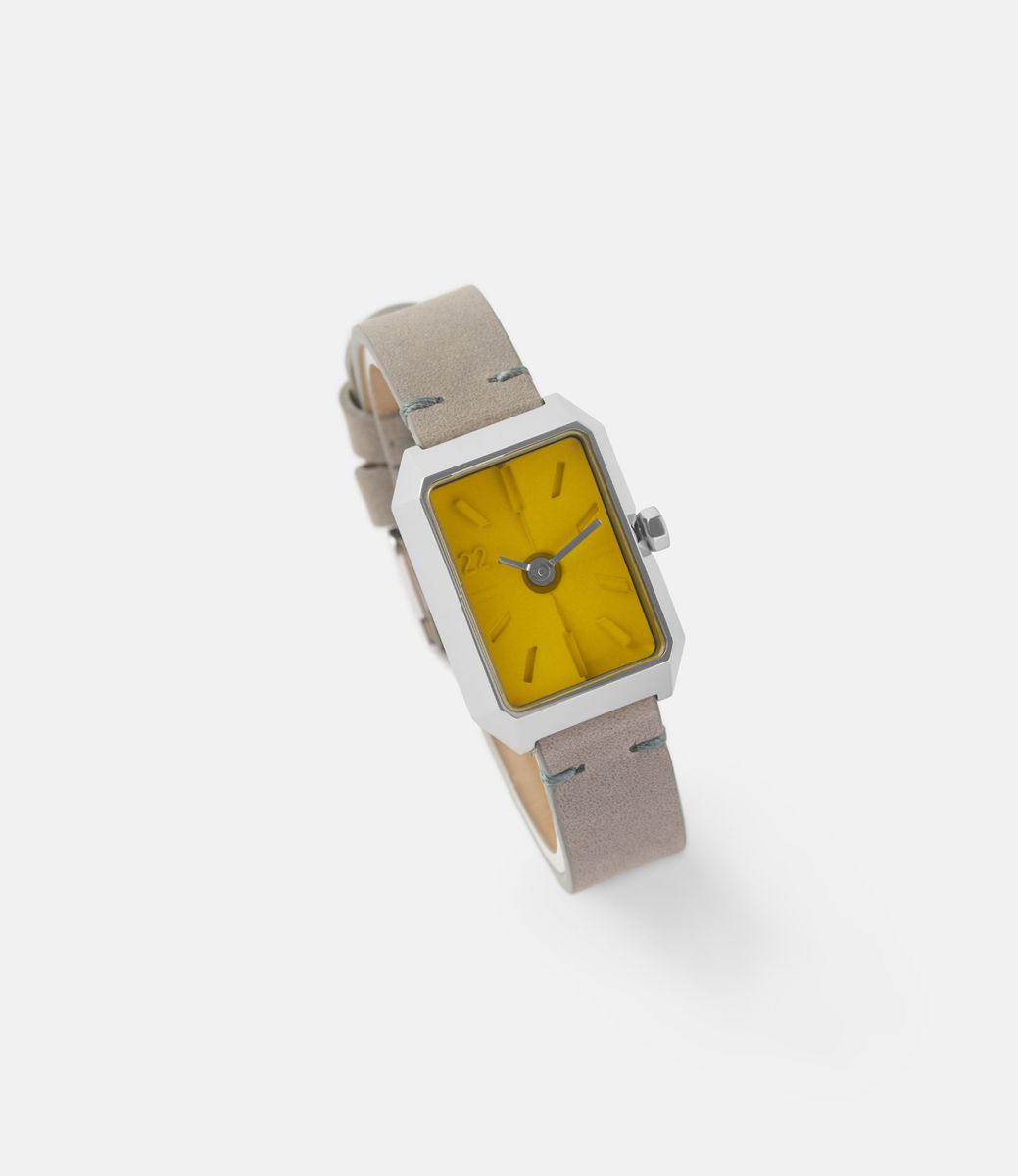 22 Studio Ups & Downs Rectangular Bright Yellow — женские часы с циферблатом из бетона