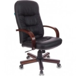 Кресло руководителя Бюрократ T-9908/WALNUT черный кожа крестовина металл