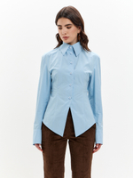 Рубашка приталенная REBEL голубая