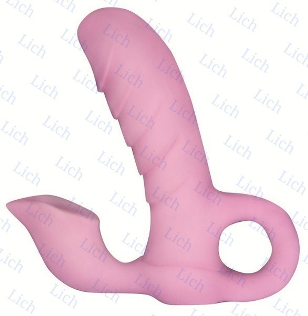 Розовый вибратор с клиторальной стимуляцией и 5 режимами вибрации