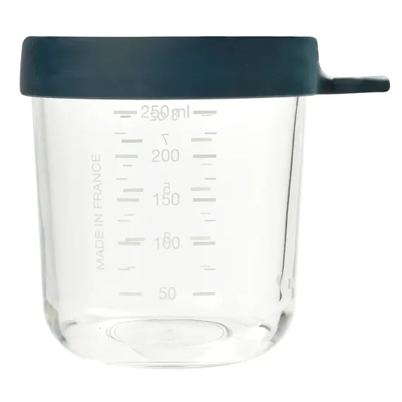 Стеклянный контейнер Beaba Glass Portion Jar 250 ml Dark Blue