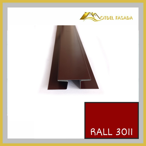 Стыковочный профиль для сайдинга сложный 75мм RALL 3011-Красно-коричневый 2м