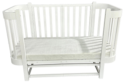 Детская кроватка Кедр Florencia продольный маятник 3 в 1 белый/белый