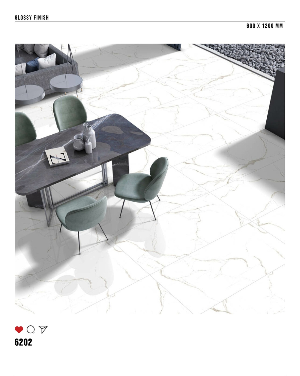 Керамогранит glossy №3 60х120, 6202
