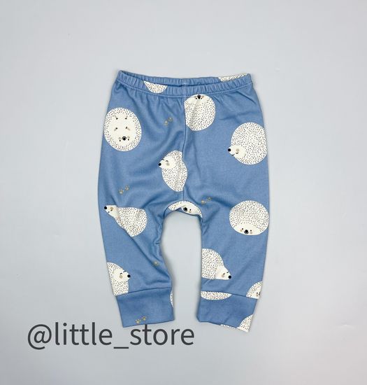 Штанишки хлопковые "Ежики" пыльно-синие