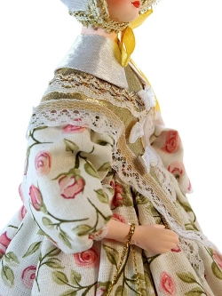 Кукла коллекционная Барышня в летнем ситцевом платье 19 века