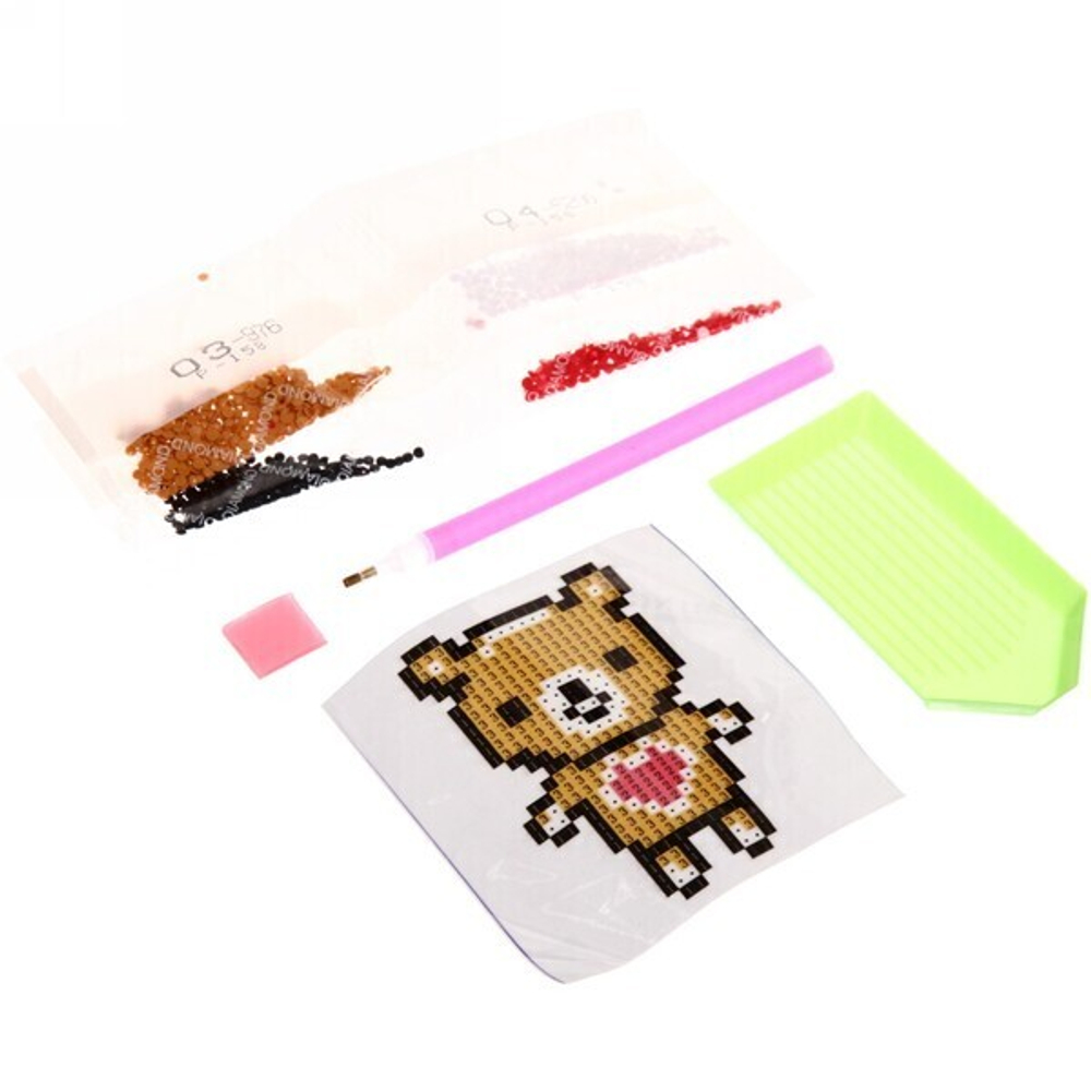 Алмазная мозаика 9*9см «Медвежонок» P158