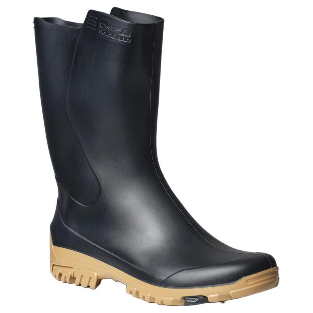 DECATHLON WELLIES 100 Waterproof And Wear resistant Slip on Rain Boots Women"s Black Brown