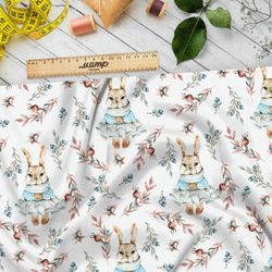 Ткань поплин девочка крольчонок
