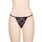 Стринги черные с кружевом (XL)