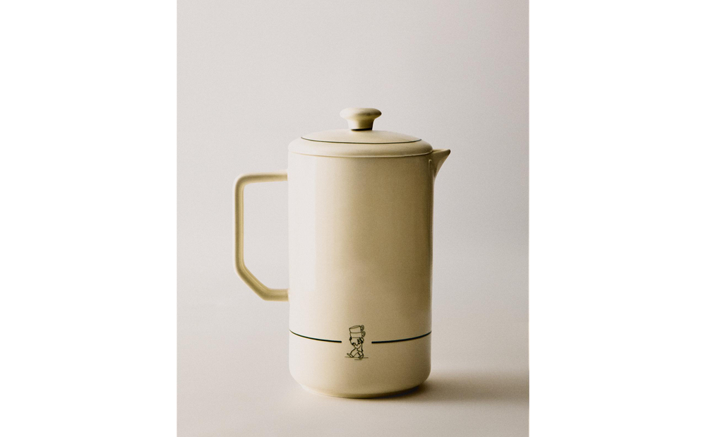 Zara Home френч-пресс из каменной керамики, цвет белый, 17.5 см